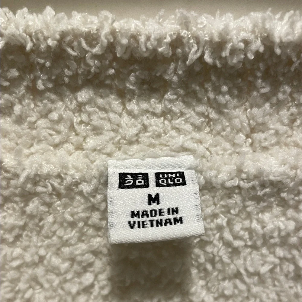 Uniqlo Cream Crew Neck Teddy Bear Sweater